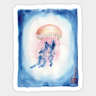 Jellyfish chrysaora pacifica sealife watercolor Sticker